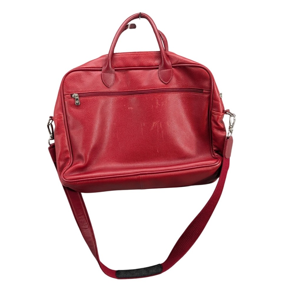 Long Champ‎ Vintage Weekender Bag Calfskin Leather Shoulder Strap Double Handled